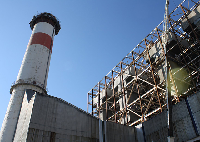 démantèlement d'une centrale éléctrique